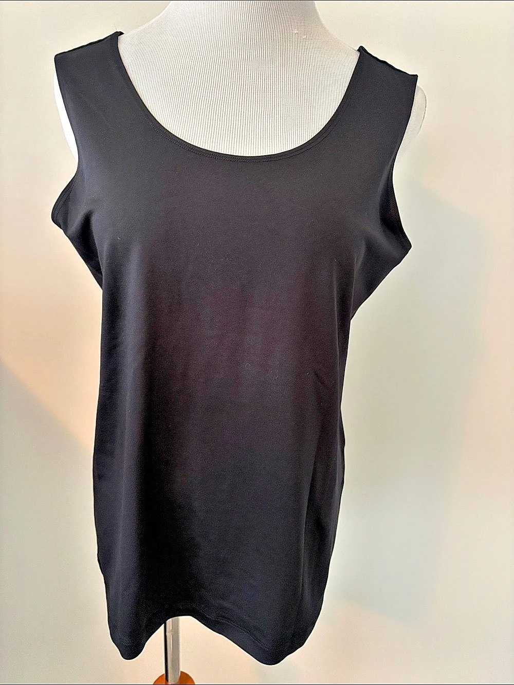 Chico's Microfeel Timeless Tank Basic Knit Black Size 2